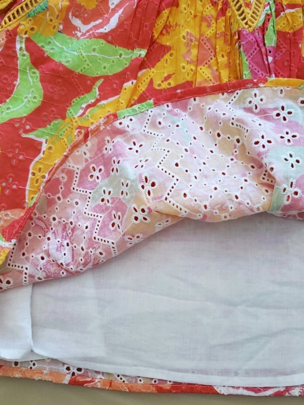 Anthropologie Verb by Pallavi Singhee Eyelet Lace Vibrant Floral Print Blouse M - Picture 13 of 15